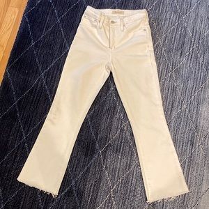 Madewell Cali Demi-Boot Frayed jean in Pure White